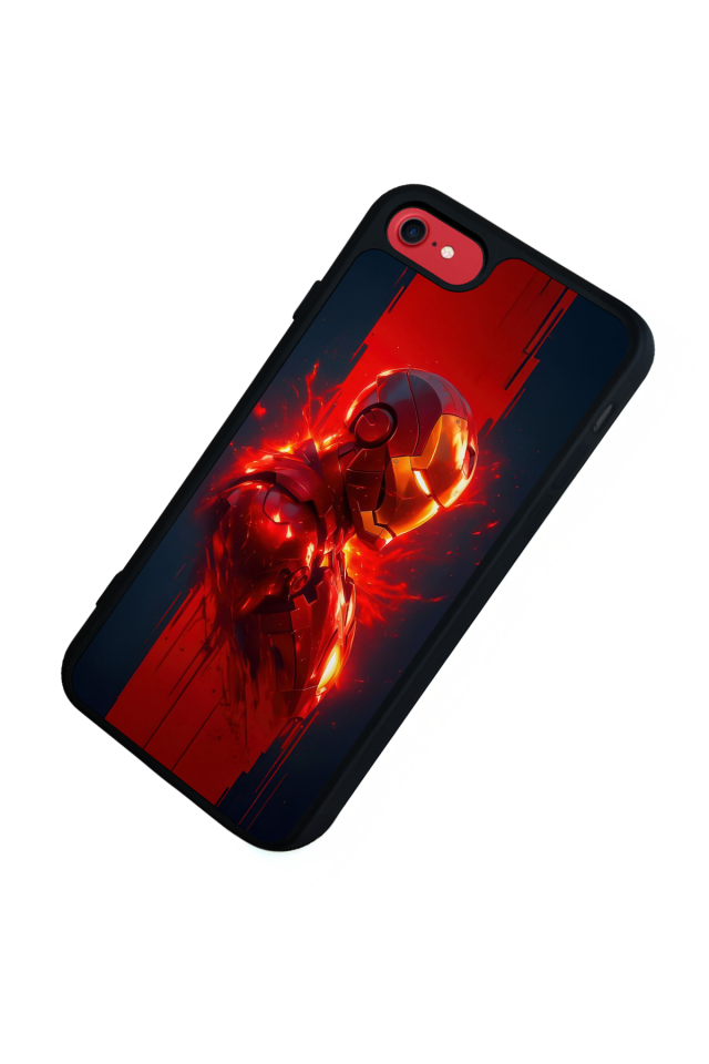 iPhone SE Uyumlu  Iron Man ( Demir Adam ) Tasarımlı Glossy Premium Kılıf