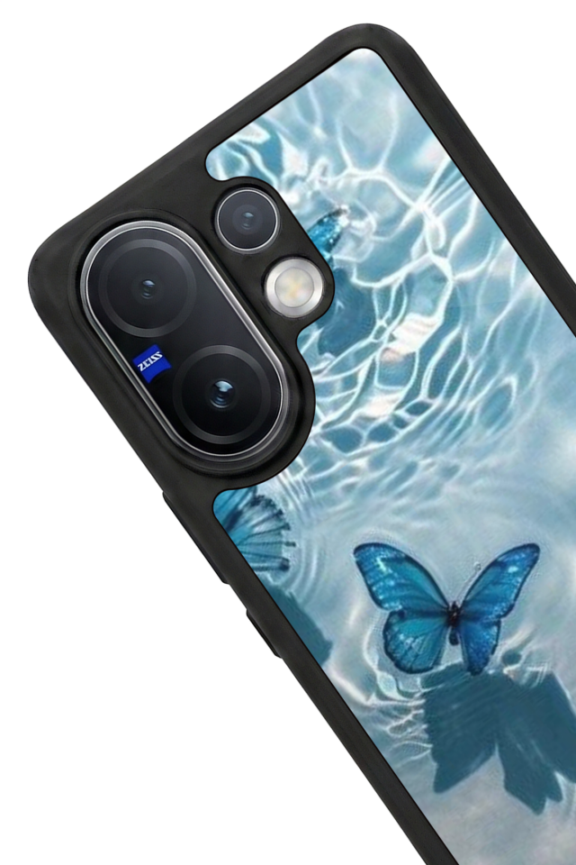 Vivo V60 Uyumlu Kelebek Tasarımlı Glossy Premium Kılıf