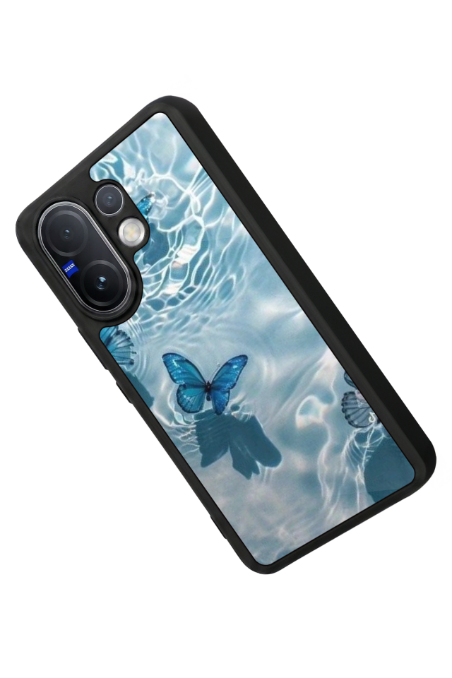Vivo V60 Uyumlu Kelebek Tasarımlı Glossy Premium Kılıf