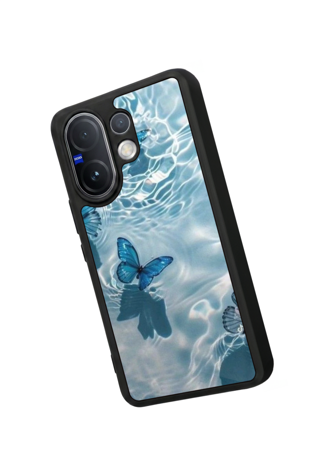 Vivo V60 Uyumlu Kelebek Tasarımlı Glossy Premium Kılıf