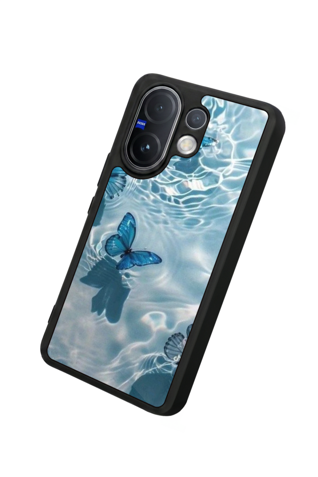 Vivo V60 Uyumlu Kelebek Tasarımlı Glossy Premium Kılıf