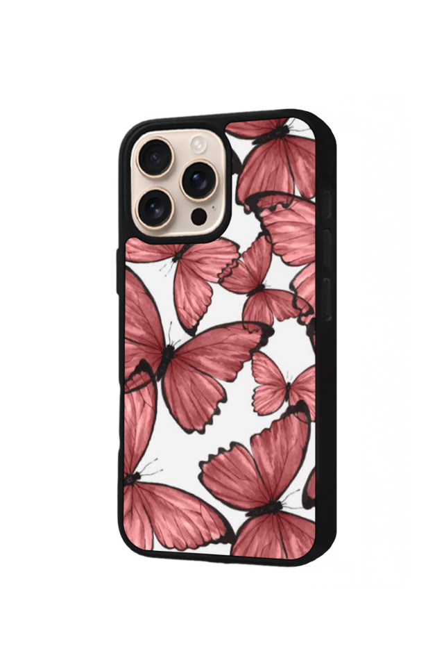 iPhone 16 Pro Max Uyumlu Kelebek Tasarımlı Glossy Premium Kılıf