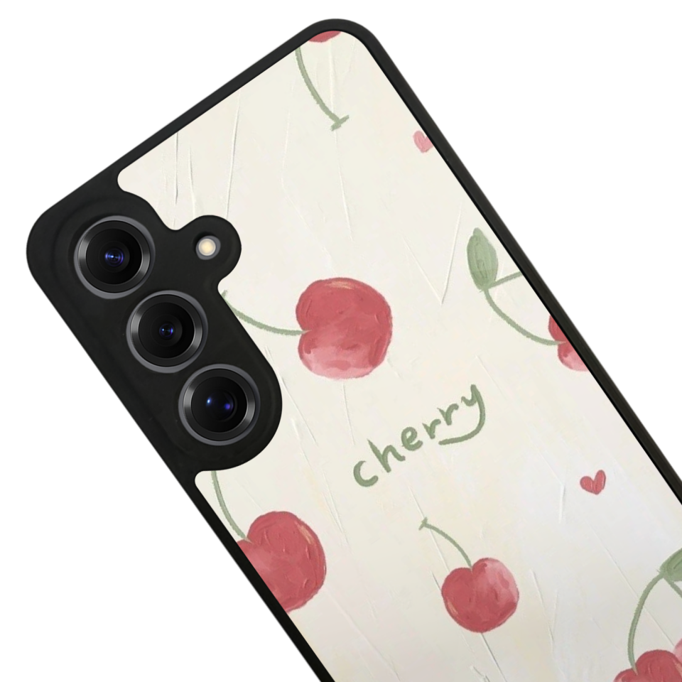 Samsung Galaxy S25 Uyumlu Kiraz Tasarımlı Glossy Premium Kılıf
