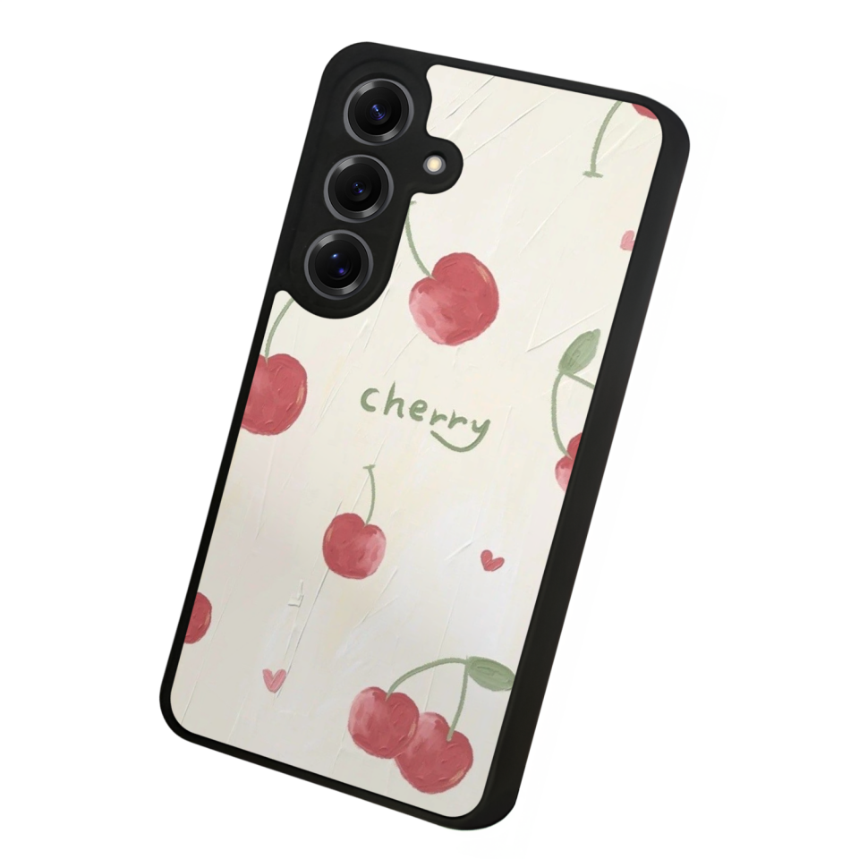 Samsung Galaxy S25 Uyumlu Kiraz Tasarımlı Glossy Premium Kılıf