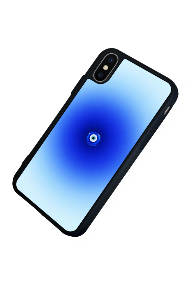 iPhone X/ XS Uyumlu Nazar Tasarımlı Glossy Premium Kılıf