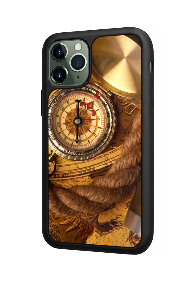 iPhone 11 Pro Max Uyumlu Pusula Tasarımlı Glossy Premium Kılıf