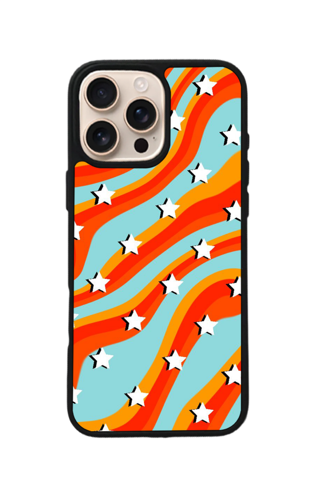 iPhone 16 Pro Uyumlu Retro Yildizlar Tasarımlı Glossy Premium Kılıf