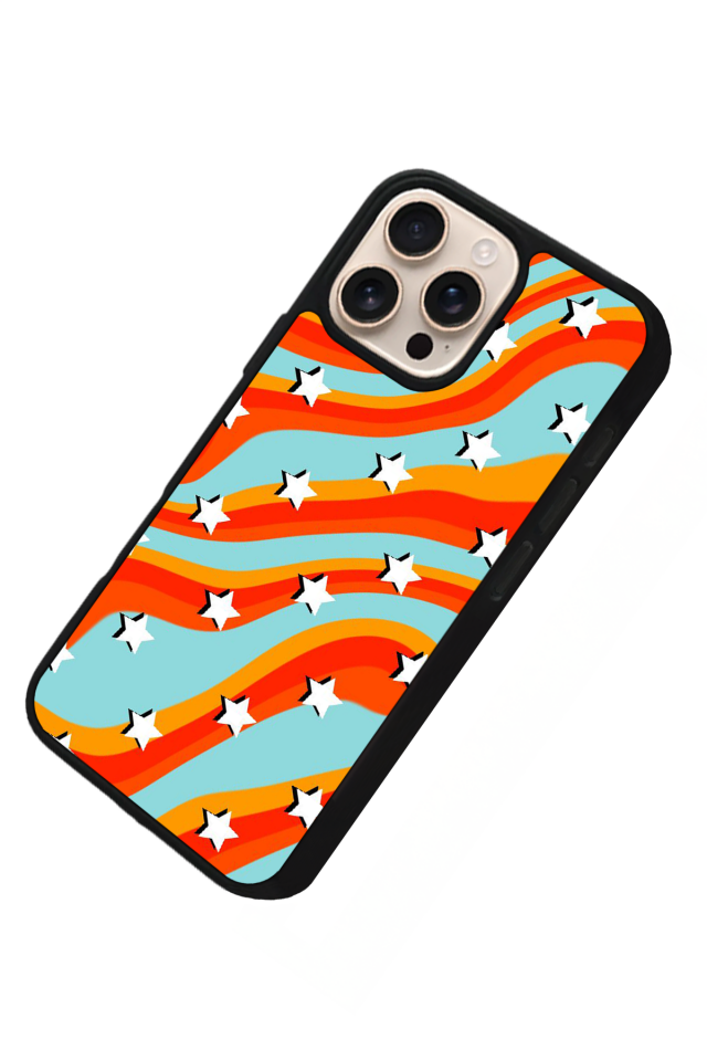 iPhone 16 Pro Uyumlu Retro Yildizlar Tasarımlı Glossy Premium Kılıf