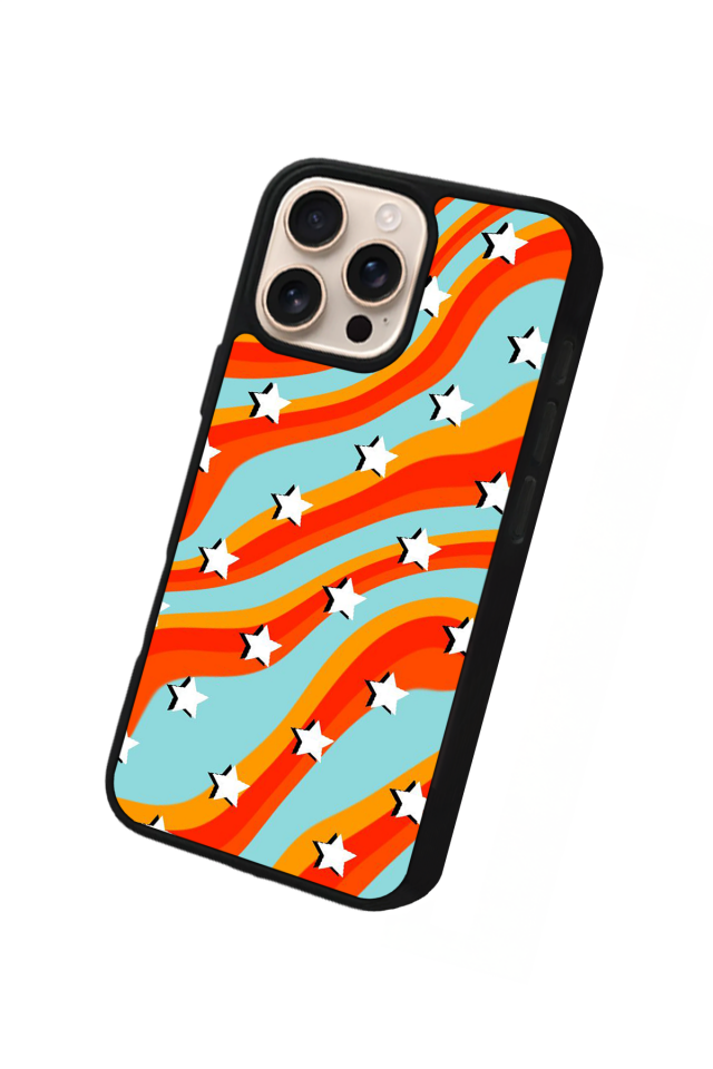 iPhone 16 Pro Uyumlu Retro Yildizlar Tasarımlı Glossy Premium Kılıf