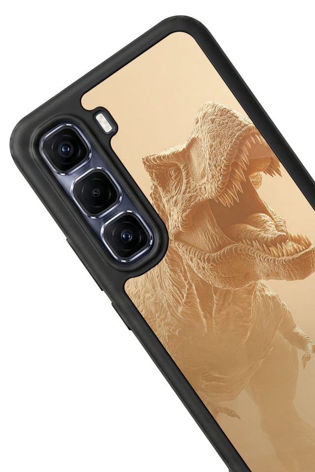 Infinix Hot 60 Pro Plus Uyumlu Dinazor Tasarımlı Glossy Premium Kılıf