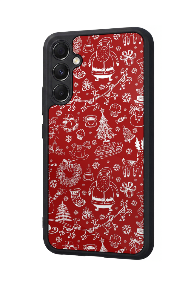 Samsung Galaxy M34 Uyumlu Yilbasi Christmas Tasarımlı Glossy Premium Kılıf