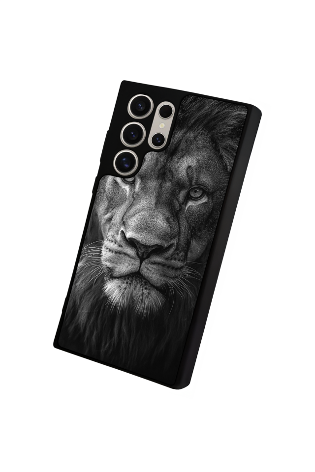 Samsung Galaxy S23 Ultra Uyumlu Aslan Tasarımlı Glossy Premium Kılıf