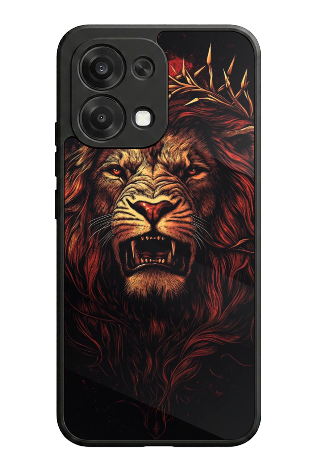 Oppo A6 Pro Uyumlu Aslan Tasarımlı Glossy Premium Kılıf