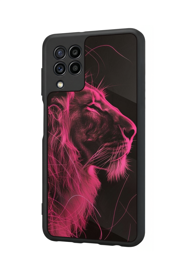 Samsung Galaxy M22 Uyumlu Aslan Tasarımlı Glossy Premium Kılıf