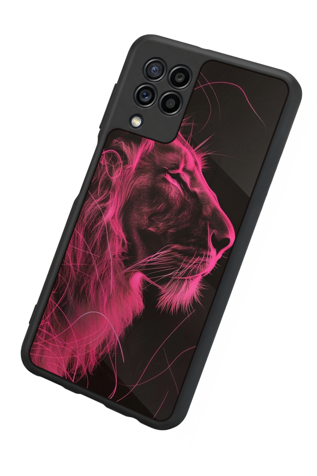 Samsung Galaxy M22 Uyumlu Aslan Tasarımlı Glossy Premium Kılıf