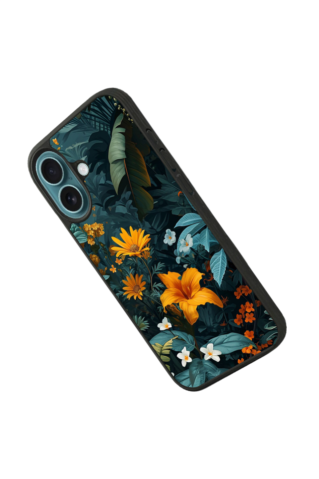 iPhone 16 Uyumlu Botanik Tasarımlı Glossy Premium Kılıf