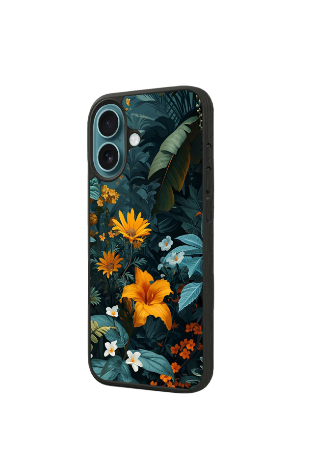 iPhone 16 Uyumlu Botanik Tasarımlı Glossy Premium Kılıf