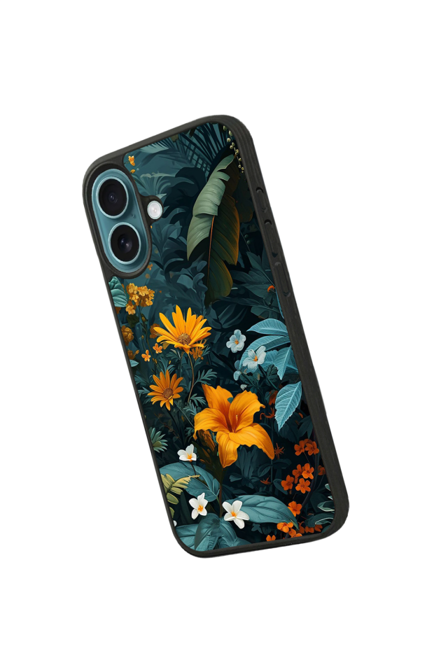 iPhone 16 Uyumlu Botanik Tasarımlı Glossy Premium Kılıf