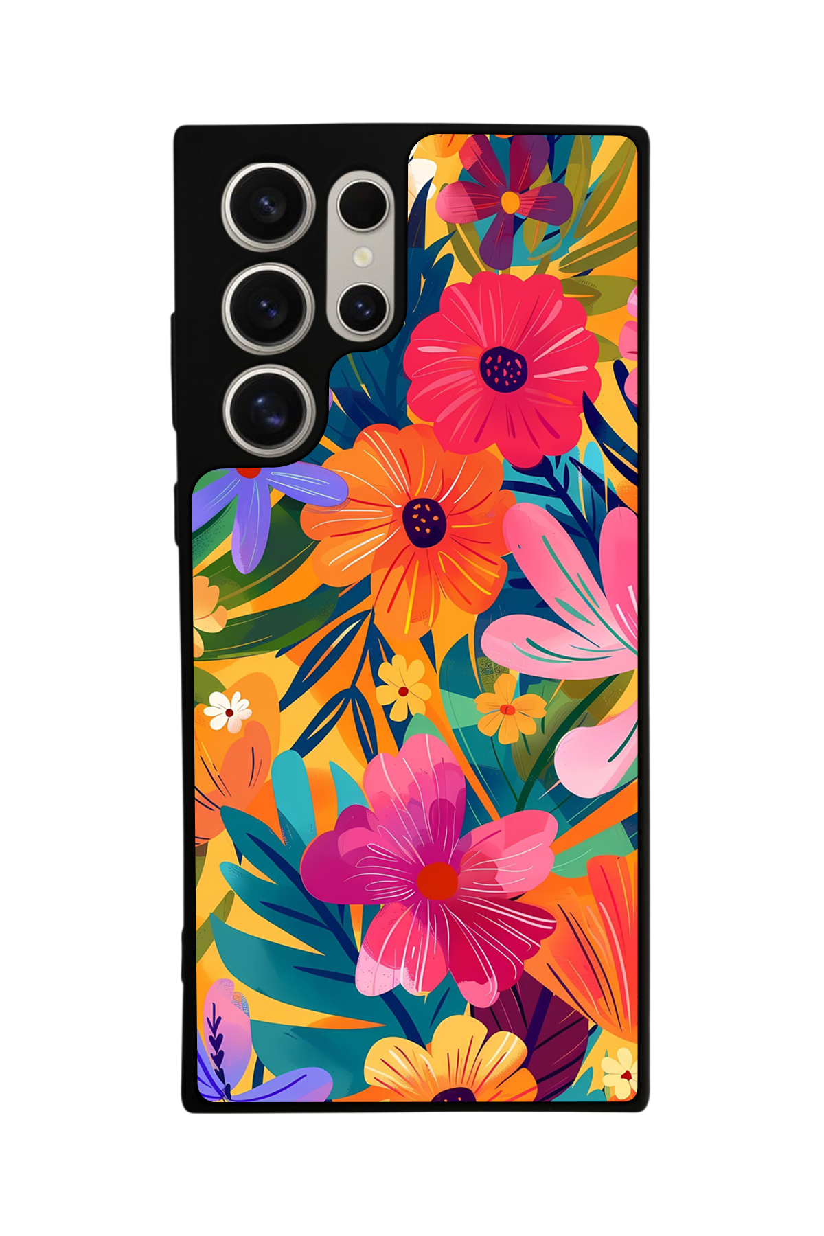 Samsung Galaxy S22 Ultra Uyumlu Floral Tasarımlı Glossy Premium Kılıf