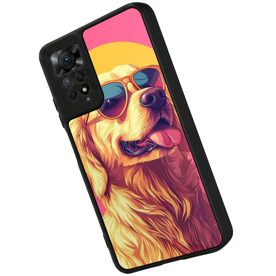 Xiaomi Redmi Note 11 Pro Uyumlu Golden Kopek Tasarımlı Glossy Premium Kılıf