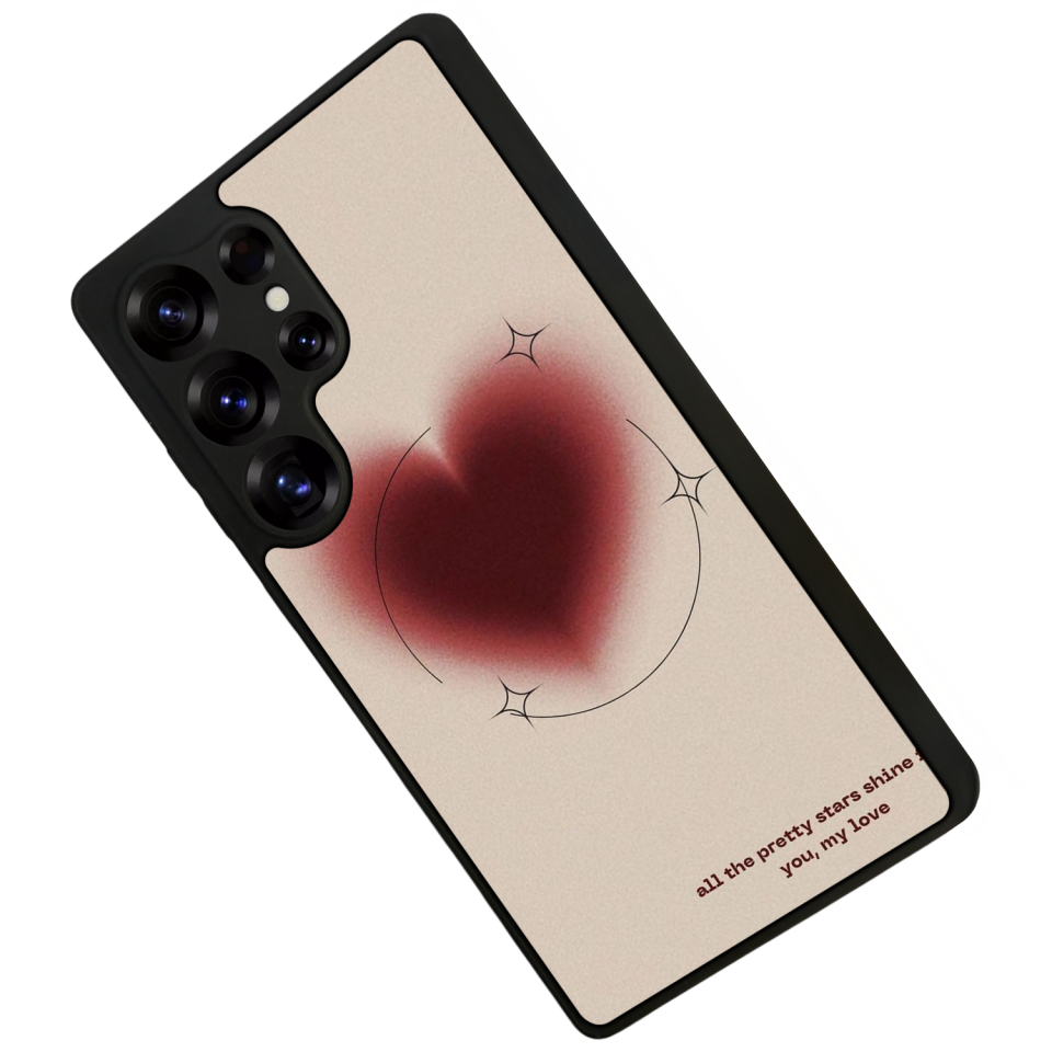 Samsung Galaxy S25 Ultra Uyumlu Kalp Love Tasarımlı Glossy Premium Kılıf