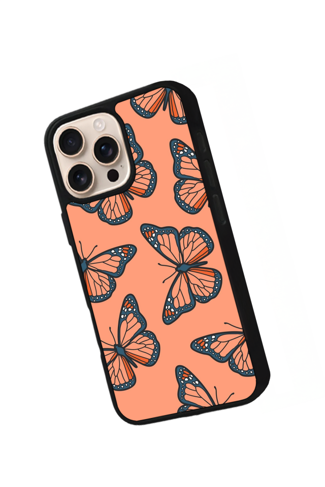 iPhone 16 Pro Max Uyumlu Kelebek Tasarımlı Glossy Premium Kılıf