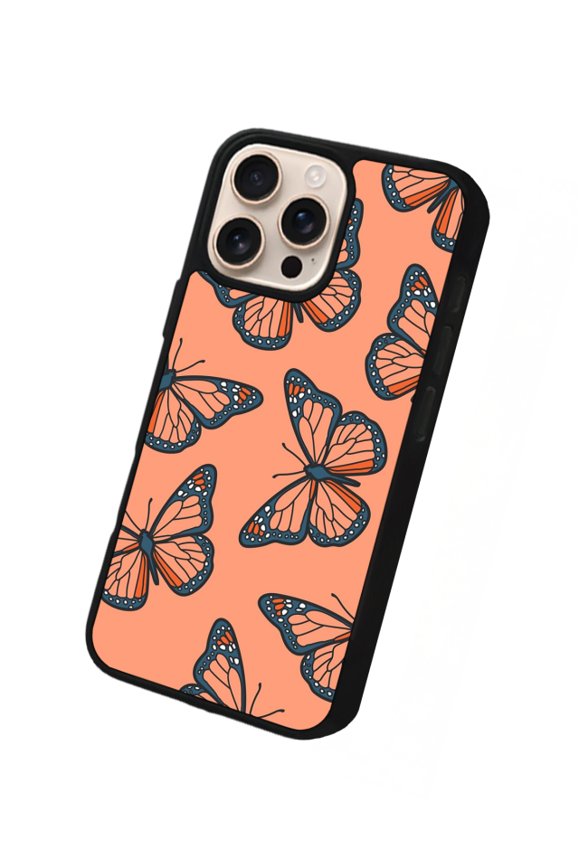 iPhone 16 Pro Max Uyumlu Kelebek Tasarımlı Glossy Premium Kılıf
