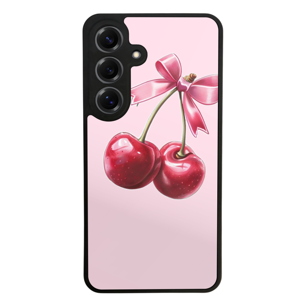 Samsung Galaxy S25 Uyumlu Kiraz Tasarımlı Glossy Premium Kılıf