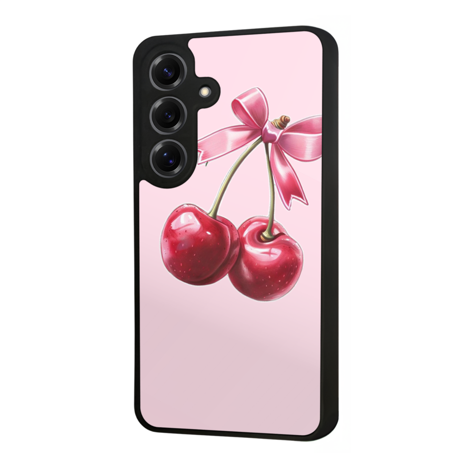Samsung Galaxy S25 Uyumlu Kiraz Tasarımlı Glossy Premium Kılıf