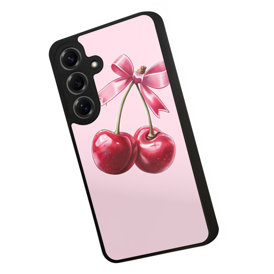Samsung Galaxy S25 Uyumlu Kiraz Tasarımlı Glossy Premium Kılıf