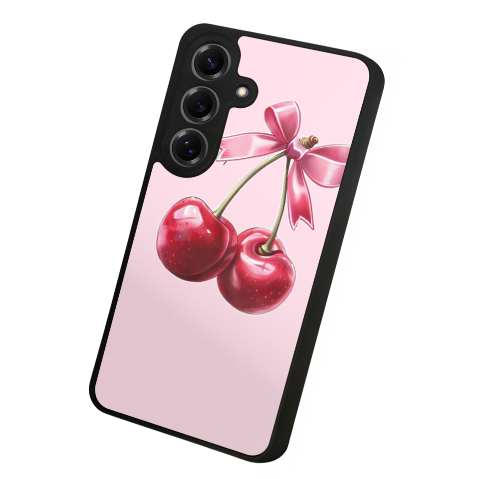 Samsung Galaxy S25 Uyumlu Kiraz Tasarımlı Glossy Premium Kılıf