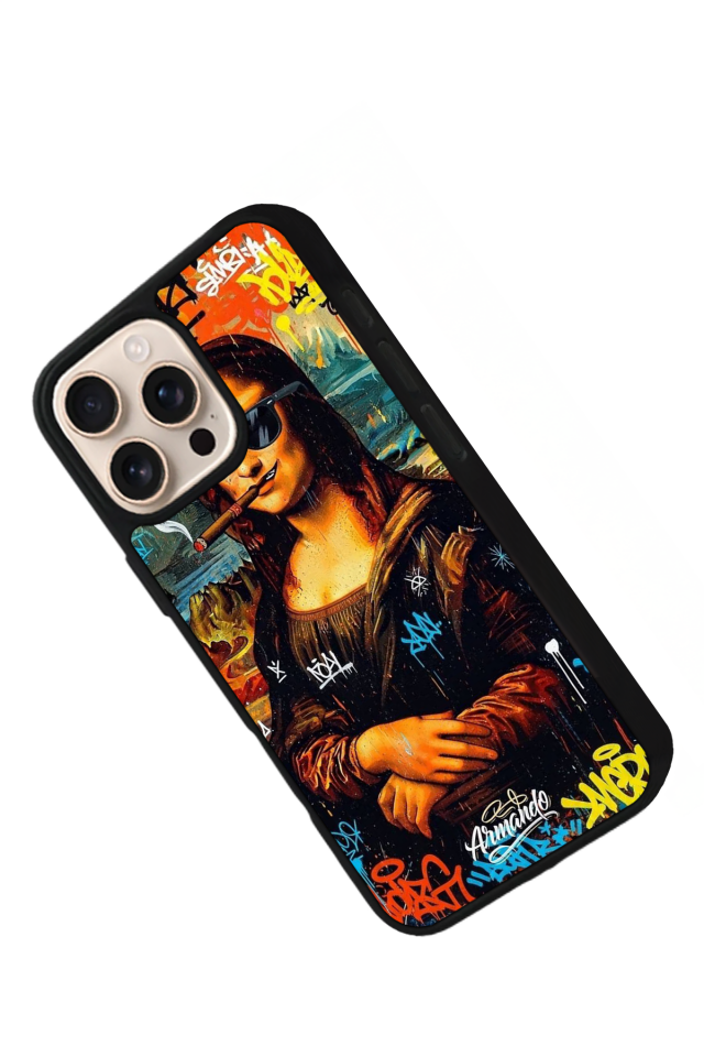 iPhone 15 Pro Max Uyumlu Monalisa Tasarımlı Glossy Premium Kılıf