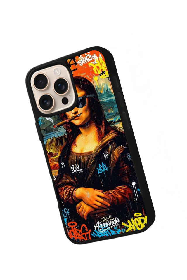 iPhone 15 Pro Max Uyumlu Monalisa Tasarımlı Glossy Premium Kılıf