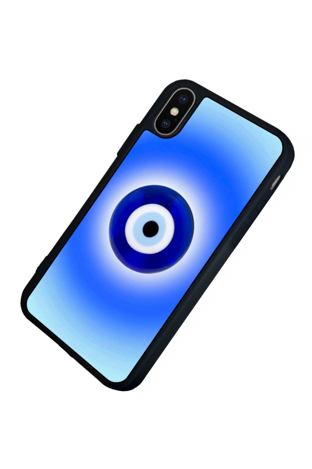 iPhone X/ XS Uyumlu Nazar Tasarımlı Glossy Premium Kılıf