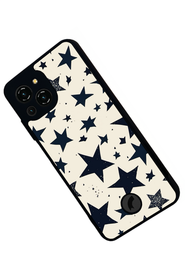 Reeder S23 Pro Max Uyumlu Retro Yildizlar Tasarımlı Glossy Premium Kılıf