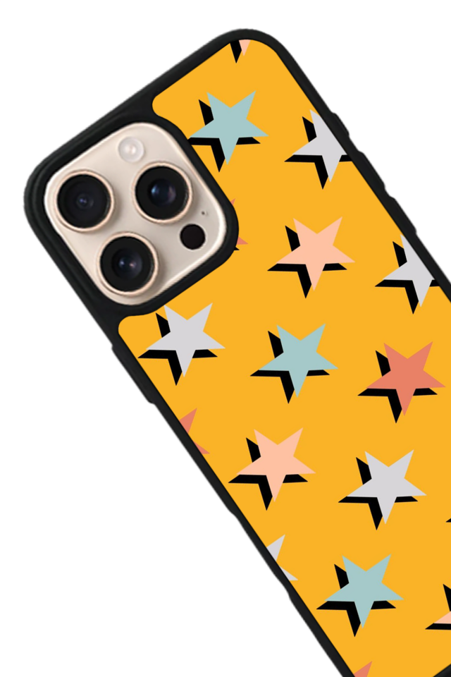 iPhone 16 Pro Uyumlu Retro Yildizlar Tasarımlı Glossy Premium Kılıf