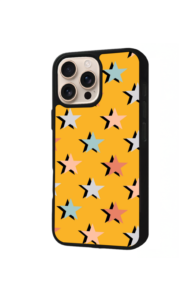 iPhone 16 Pro Uyumlu Retro Yildizlar Tasarımlı Glossy Premium Kılıf