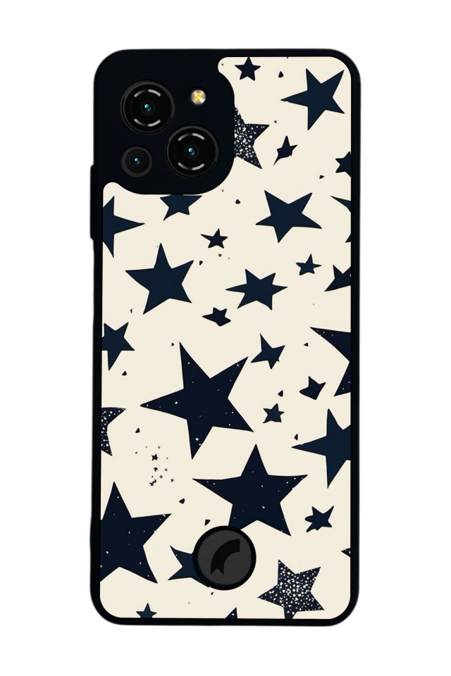 Reeder S23 Pro Max Uyumlu Retro Yildizlar Tasarımlı Glossy Premium Kılıf
