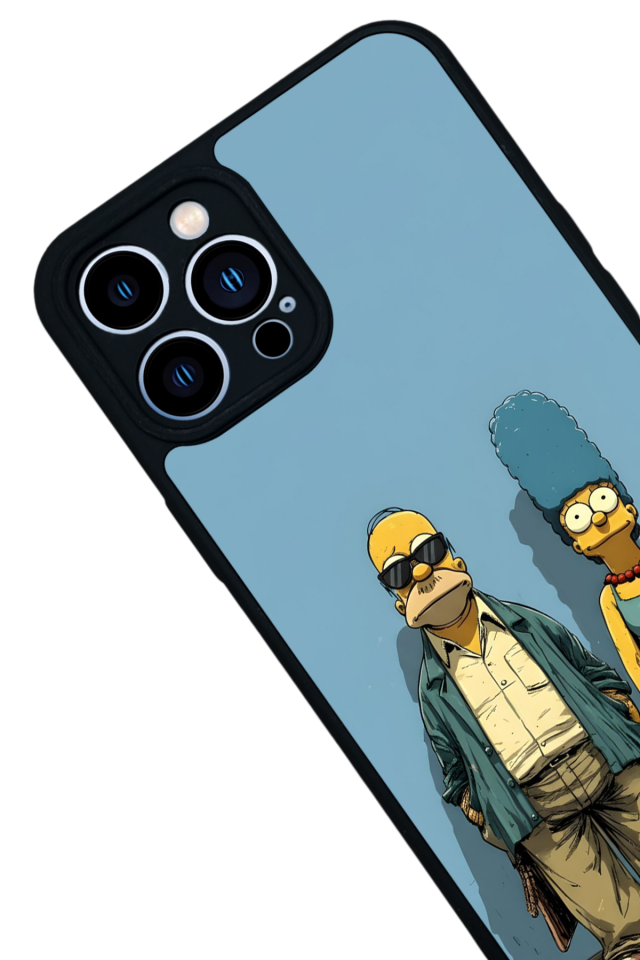 iPhone 13 Pro Max Uyumlu The Simpsons Tasarımlı Glossy Premium Kılıf