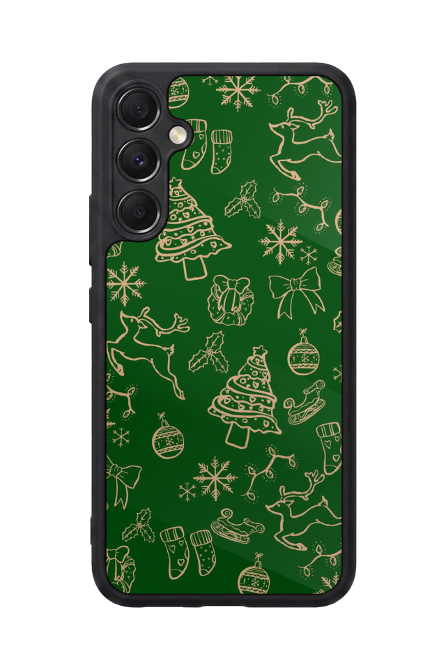 Samsung Galaxy M34 Uyumlu Yilbasi Christmas Tasarımlı Glossy Premium Kılıf