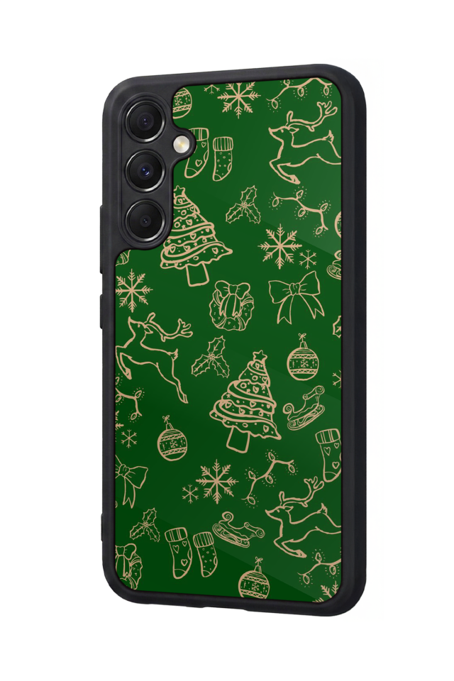 Samsung Galaxy M34 Uyumlu Yilbasi Christmas Tasarımlı Glossy Premium Kılıf