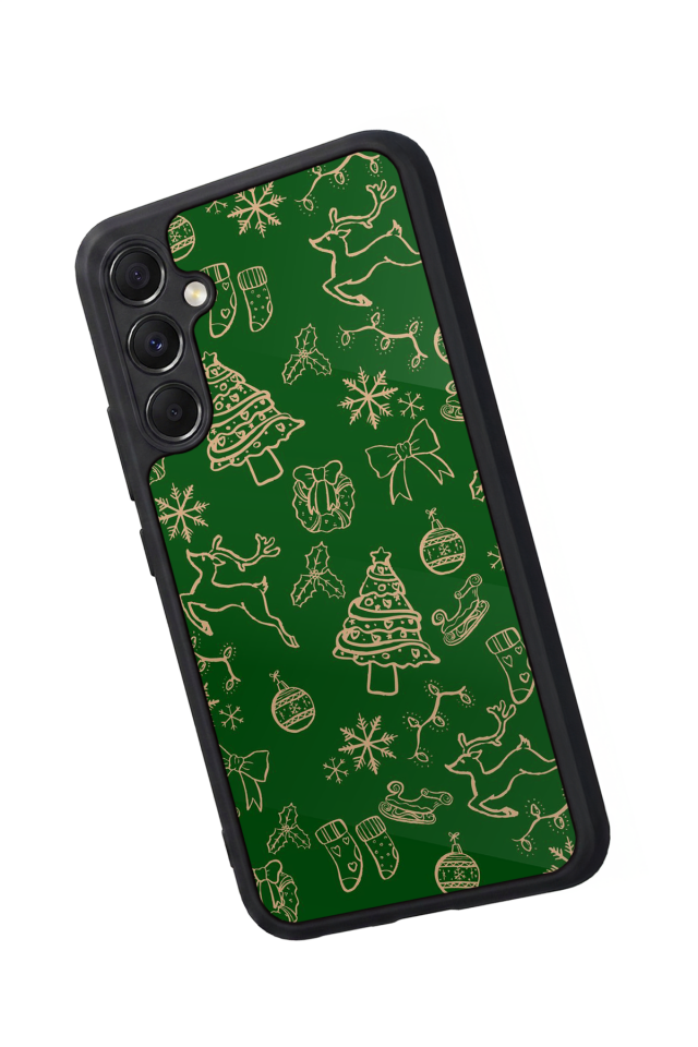 Samsung Galaxy M34 Uyumlu Yilbasi Christmas Tasarımlı Glossy Premium Kılıf