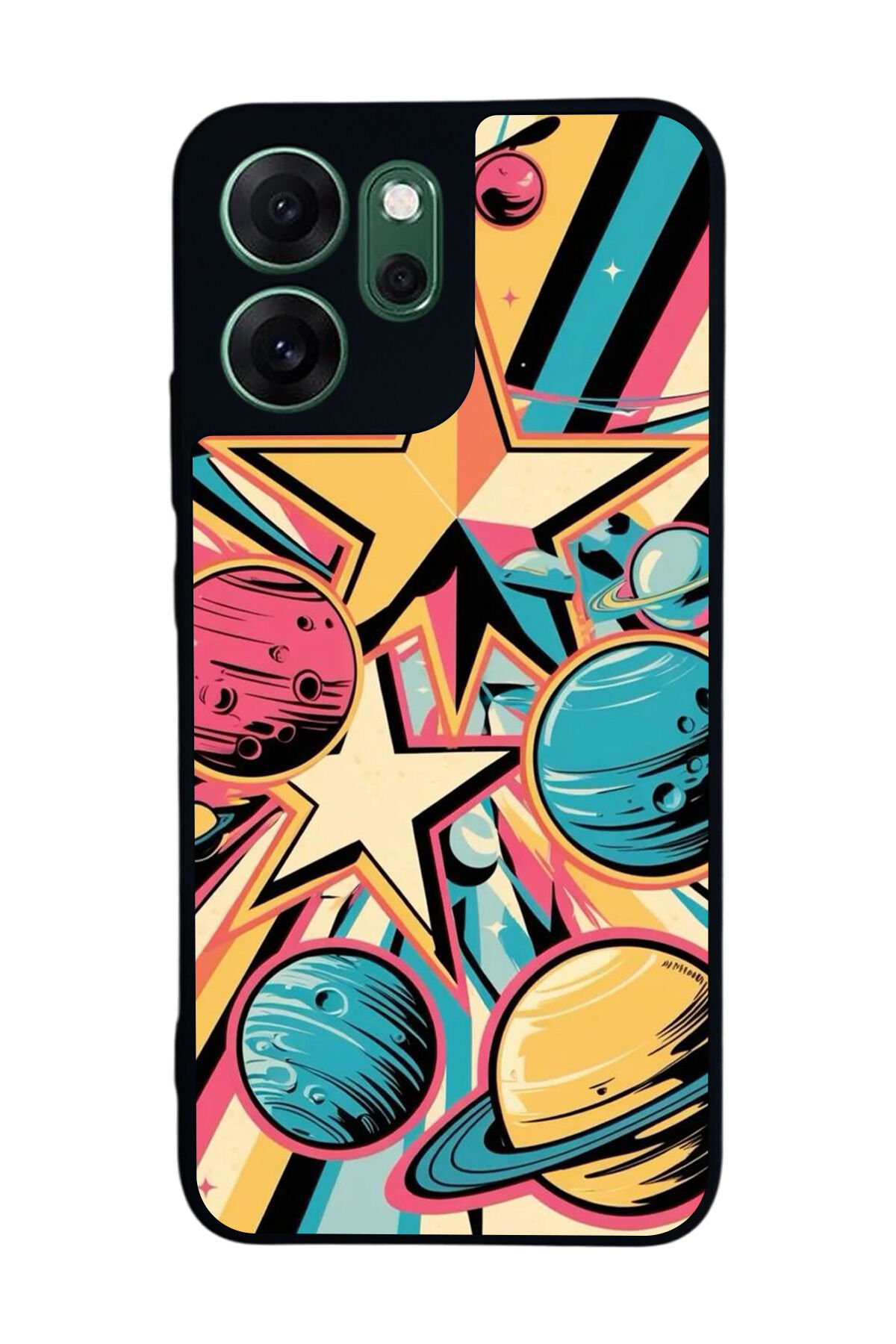 Oppo Reno 14F Uyumlu Uzay Tasarımlı Glossy Premium Kılıf