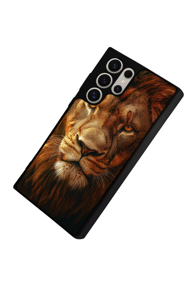 Samsung Galaxy S23 Ultra Uyumlu Aslan Tasarımlı Glossy Premium Kılıf