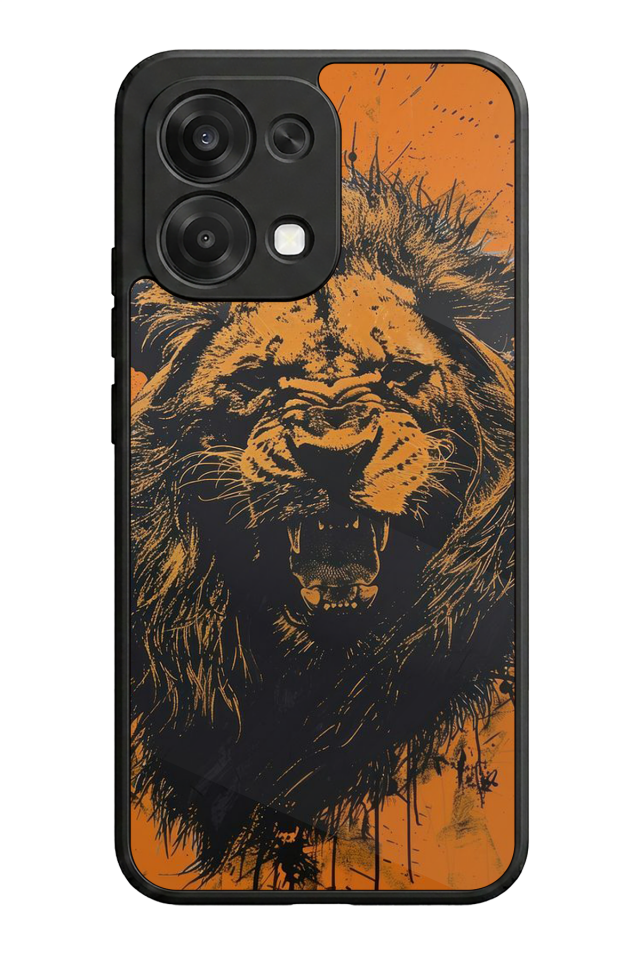 Oppo A6 Pro Uyumlu Aslan Tasarımlı Glossy Premium Kılıf