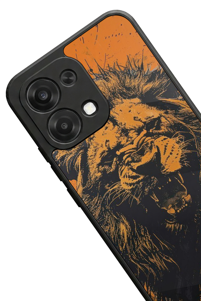 Oppo A6 Pro Uyumlu Aslan Tasarımlı Glossy Premium Kılıf