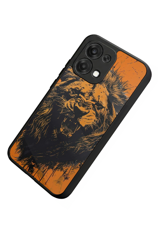 Oppo A6 Pro Uyumlu Aslan Tasarımlı Glossy Premium Kılıf