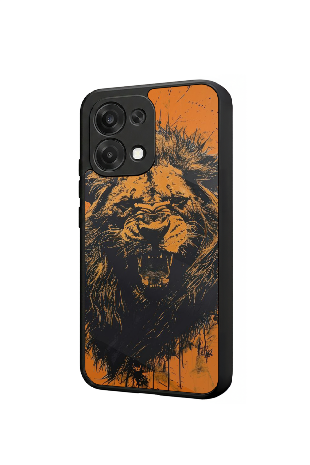 Oppo A6 Pro Uyumlu Aslan Tasarımlı Glossy Premium Kılıf