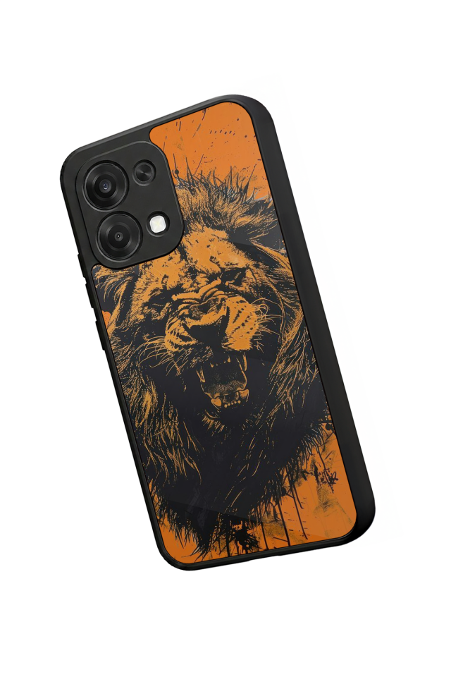 Oppo A6 Pro Uyumlu Aslan Tasarımlı Glossy Premium Kılıf