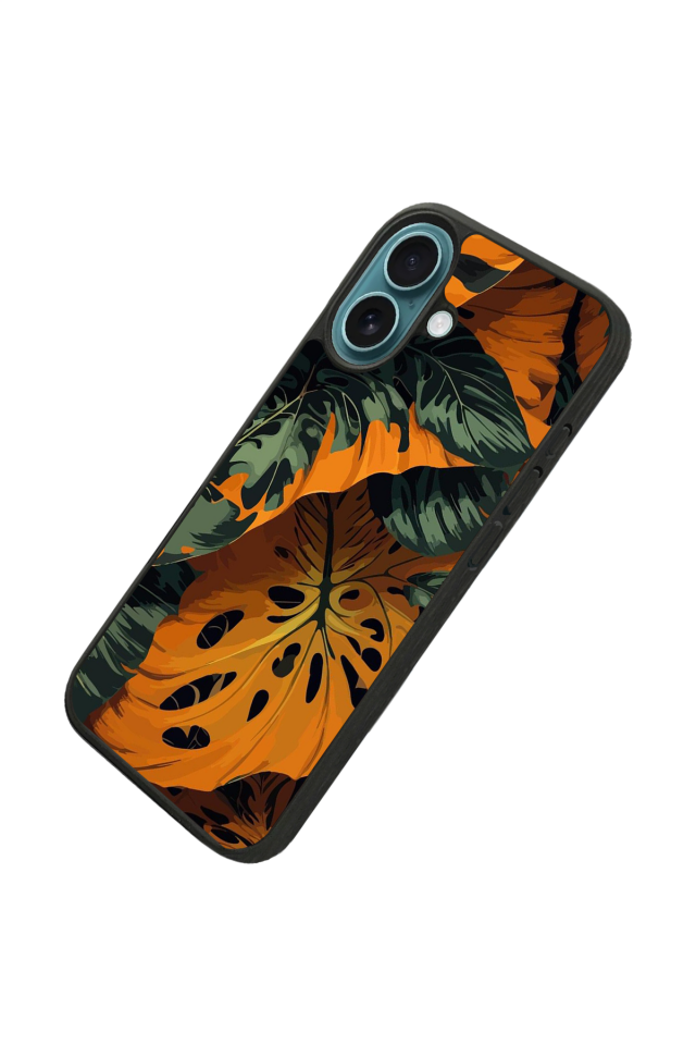 iPhone 16 Uyumlu Botanik Tasarımlı Glossy Premium Kılıf